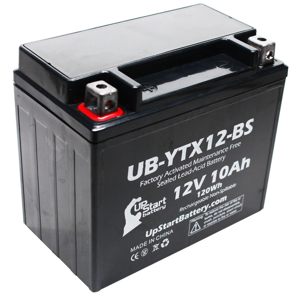 2-Pack UpStart Battery Replacement 2009 Honda TRX250 TE, TM, FourTrax Recon 250 CC Factory Activated, Maintenance Free, ATV Battery - 12V, 10Ah, UB-YTX12-BS