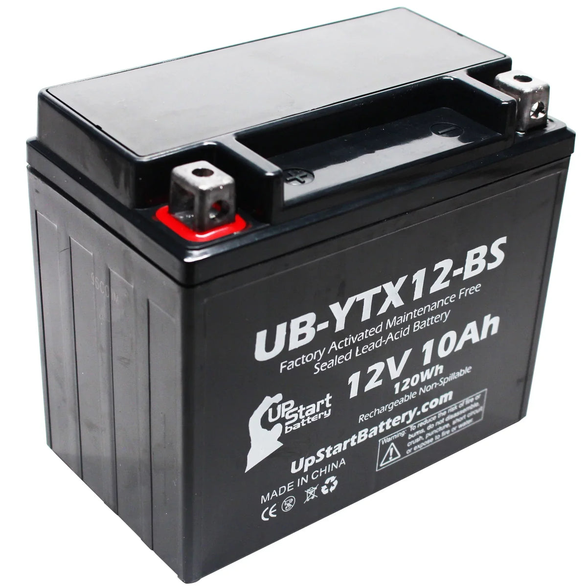 2-Pack UpStart Battery Replacement 2009 Honda TRX250 TE, TM, FourTrax Recon 250 CC Factory Activated, Maintenance Free, ATV Battery - 12V, 10Ah, UB-YTX12-BS