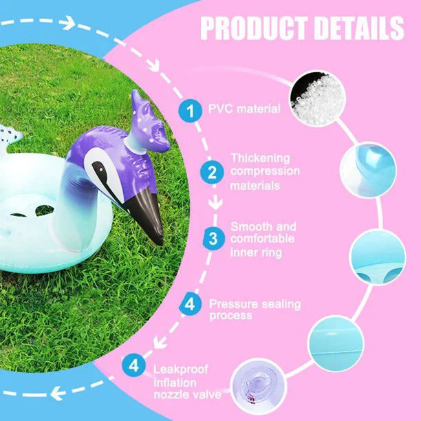 Alin Swimming Pool Toys Inflatable Glitter Pool Float Peacock Designed with Fast Valves Lounge Raft Decorative Water Game Summer Beach Party for Kids | 48 1 inch
