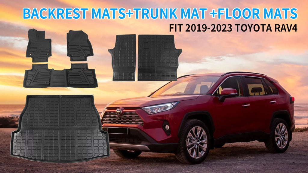 Fit 2019 2020 2021 2022 2023  Rav4 Floor Mats TPE Cargo Liner All Weather Rear Trunk Mat for  Rav4 Accessories (Backrest Mats+Cargo Liner+Floor Mats)
