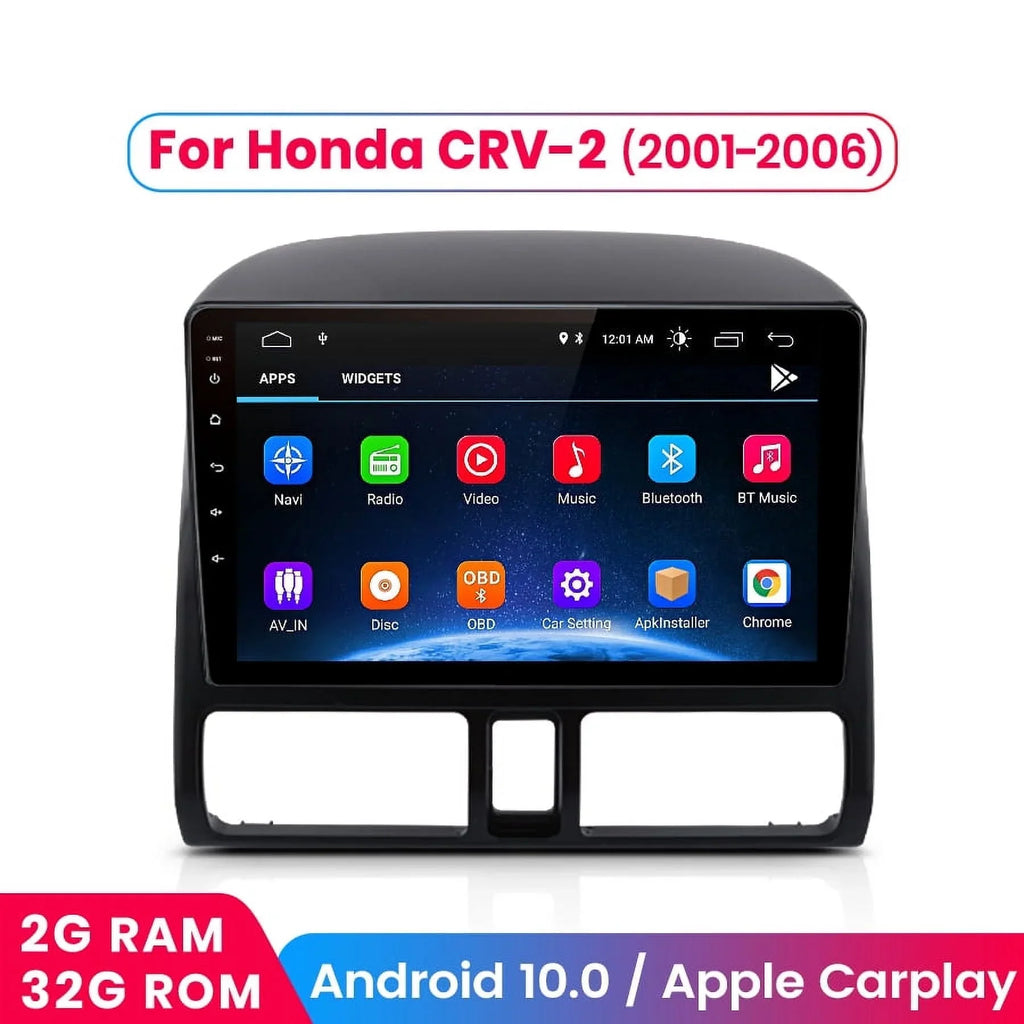 AWESAFE Car Stereo Radio for Honda CRV 2001 2002 2003 2004 2005 2006,2+32GB 9 1 inch Touch Screen with Wireless Carplay Android Auto GPS Navigator Bluetooth WiFi FM Radio Mirror Link
