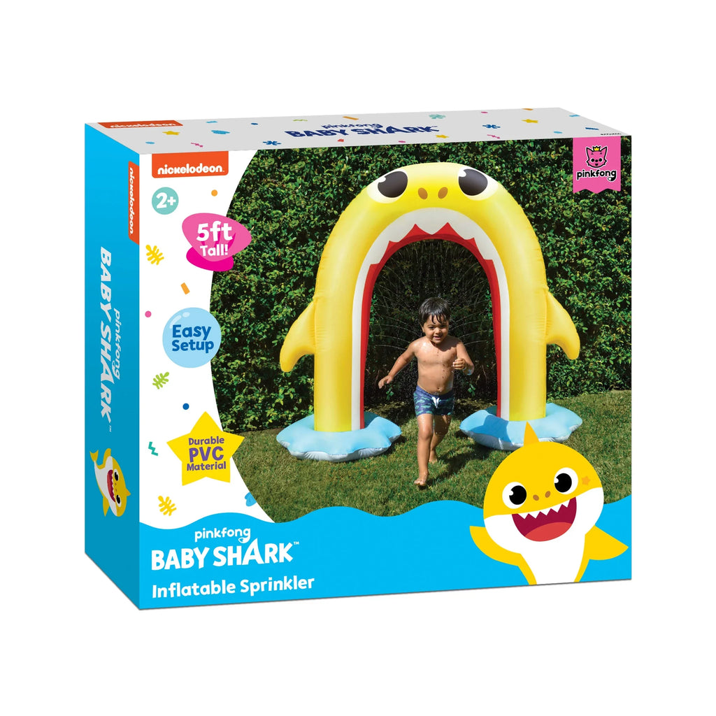 Pinkfong Baby Shark 5ft Inflatable Rainbow Arch, Backyard Water Sprinkler Summer Fun (Ages 2+)