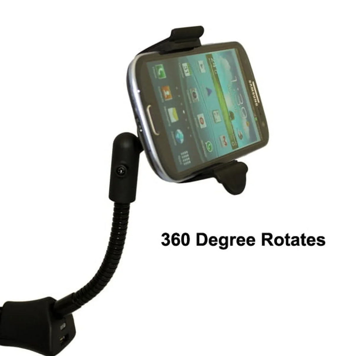 Car Mount Charger Socket Holder with USB Port Dock Cradle Gooseneck Swivel ebony 3D for  Stylo 3, V10 V20 - Motorola Droid Turbo 2, Moto Z Droid Force Droid -  Galaxy J3 J5 J7, Note 3 4 5