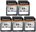 Gigastone 64GB 5-Pack SD Card V30 SDXC Memory Card High Speed 4K Ultra HD UHD Video Compatible with    Pentax Kodak Olympus  Digital Camera, with 5 Mini Cases-GS-SD-64GB-2-5PK-B