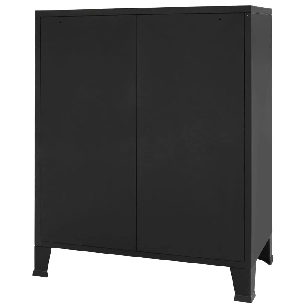 Anself Industrial Style 4 Drawer Dresser Storage Chest with Handles Metal End Side Cabinet Bedroom Living Room Entryway Hallway Furniture Decor 30.7 x 15.7 x 36.6 Inches (W x D x H) charcoal