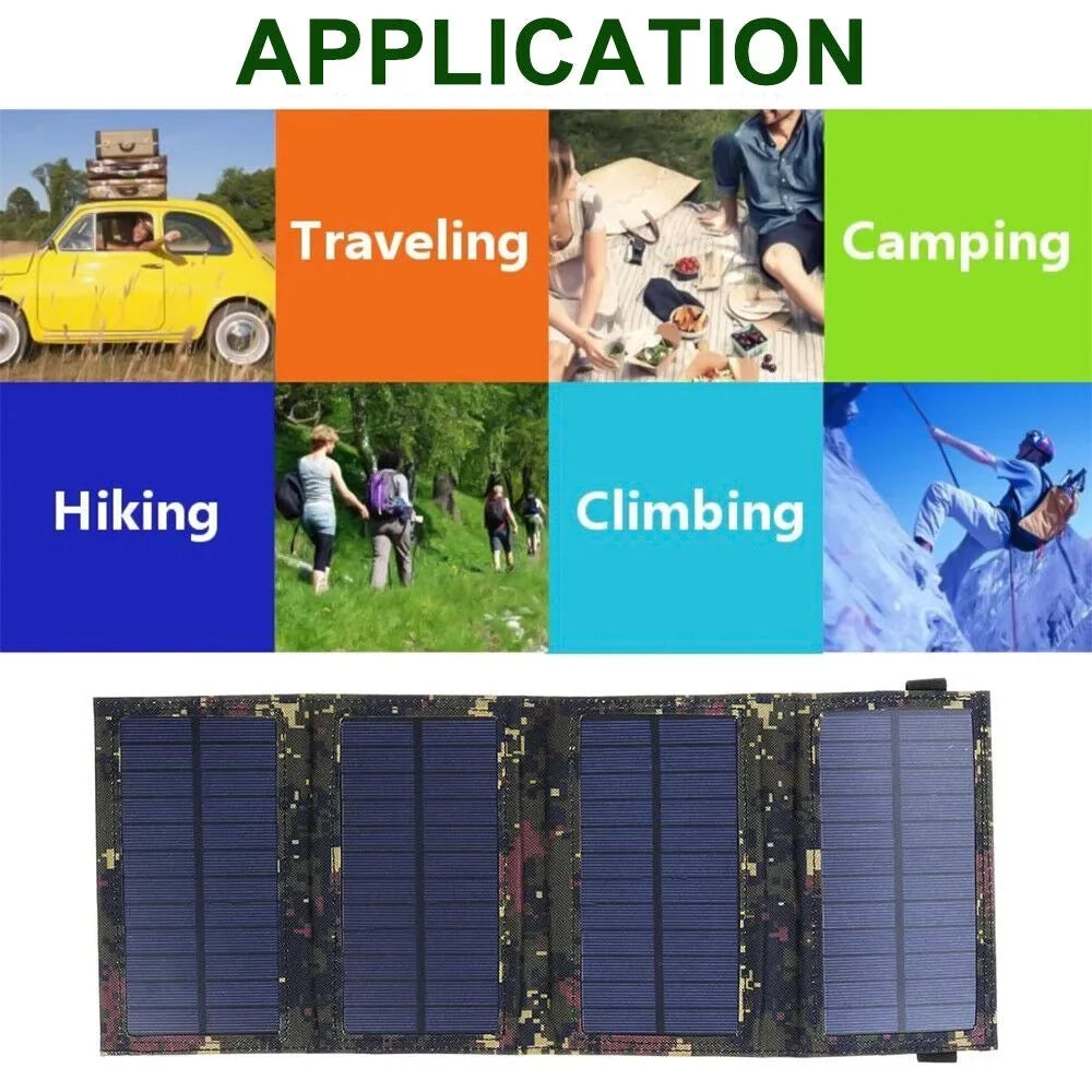 OnemayshipOnemayship Foldable Outdoor 80W USB Solar Panel Portable Phone Charger Camping Hiking Rechargeable Battery High Quality