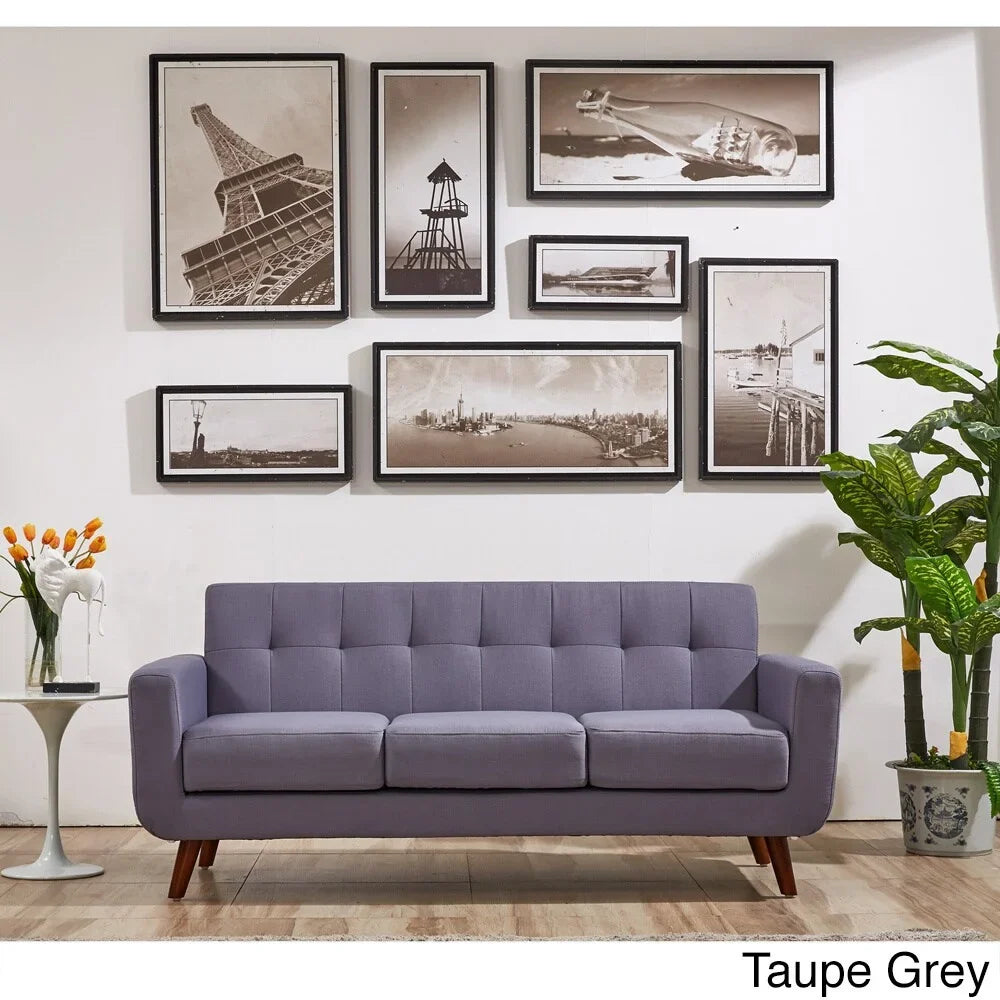 Pride Furniture Grace Rainbeau Linen Upholstered Tufted Mid-century Sofa Payne'S Grey. US Pride Furniture U.S