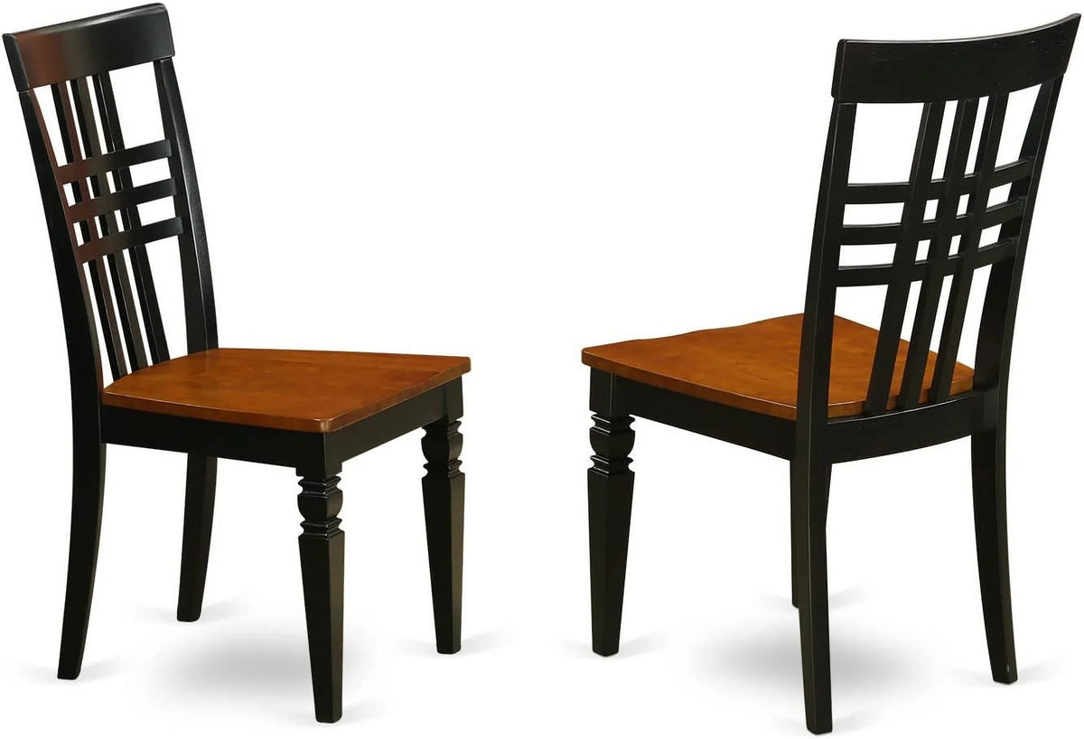 East West Furniture  Kitchen Table Set with One Quincy Dining Room Table & 4 Chairs - ebony & Cherry - 5 Piece