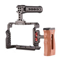 7299 Aluminum Alloy Cage Kit with Video Rig Handle Wooden Grip Replacement for  A7R III/ A7 II/ A7III