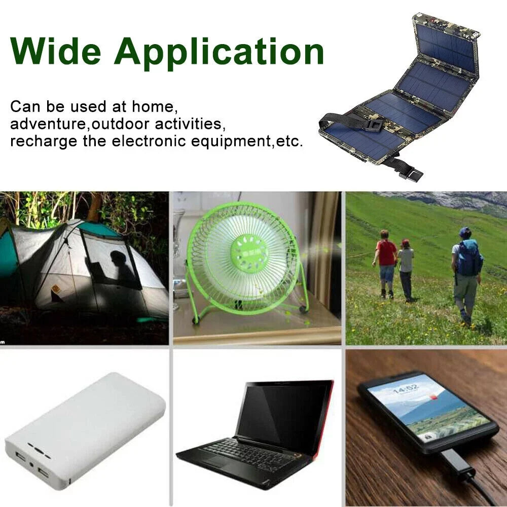 OnemayshipOnemayship Foldable Outdoor 80W USB Solar Panel Portable Phone Charger Camping Hiking Rechargeable Battery High Quality