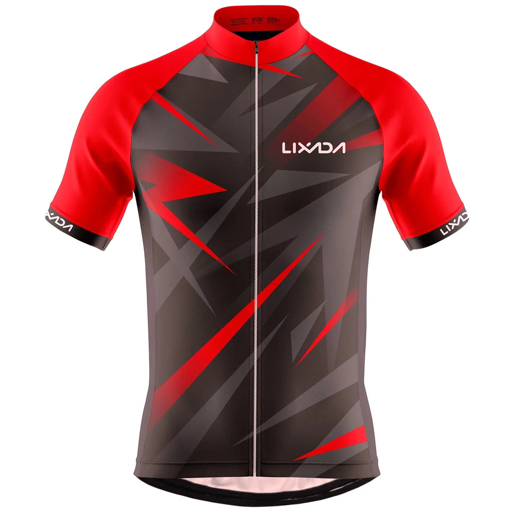 Lixada Men Cycling Jersey Breathable Short Sleeve Bike Shirt and Padded Shorts MTB Clothing Suit