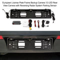 Tomshoo European License Plate Frame Backup Camera, 12 LED Rear View Camera, Car Reversing System, Parking Sensor