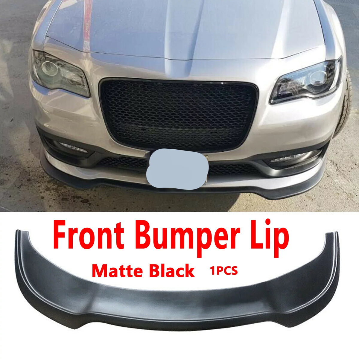 NINTE Front Bumper Lower Lip for 2015-2022 Chrysler 300 SRT Sedan Matte charcoal