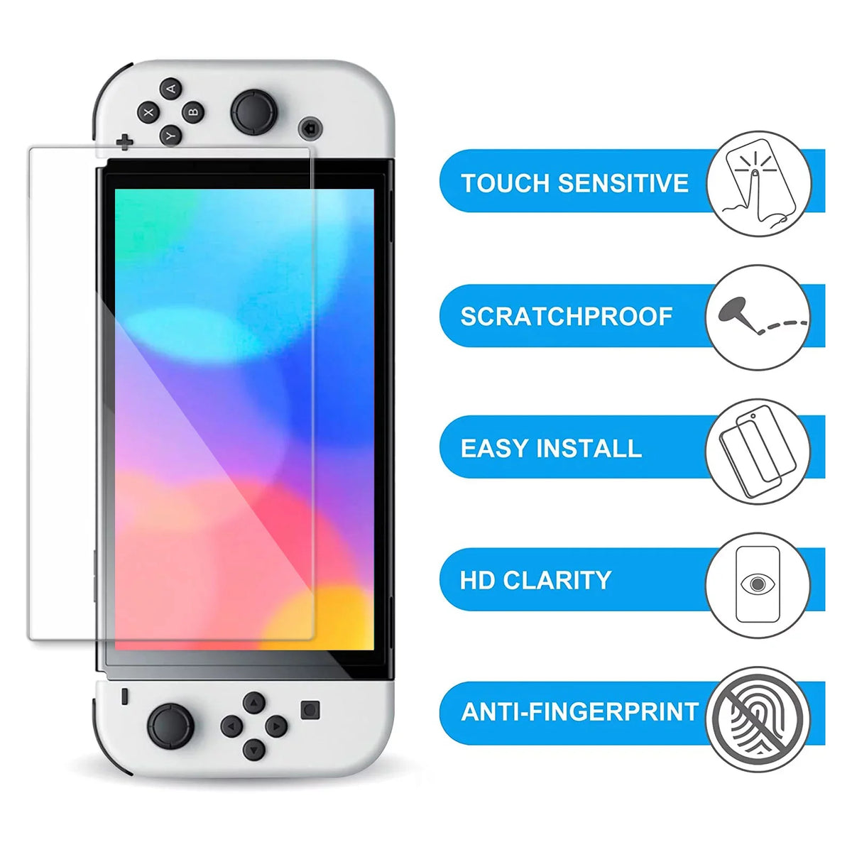 16-in-1 Accessories Kit Fit for Nintendo Switch OLED, EEEkit Accessories Bundle with Carrying Case, Protective Cover Case, Tempered Glass Screen Protector, Thumb Grips, and More, charcoal