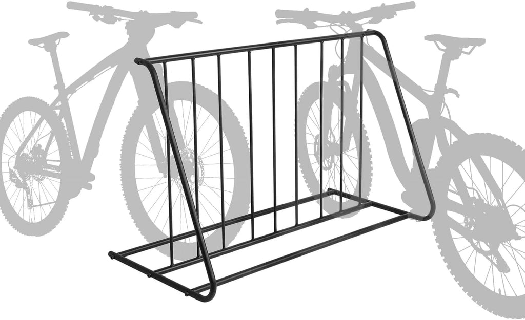 YGDU 6-Bicylce Capacity Steel Pipe Double-Sided Bike Rack Stand/Grid Bicycle Parking Storage Holder, ebony