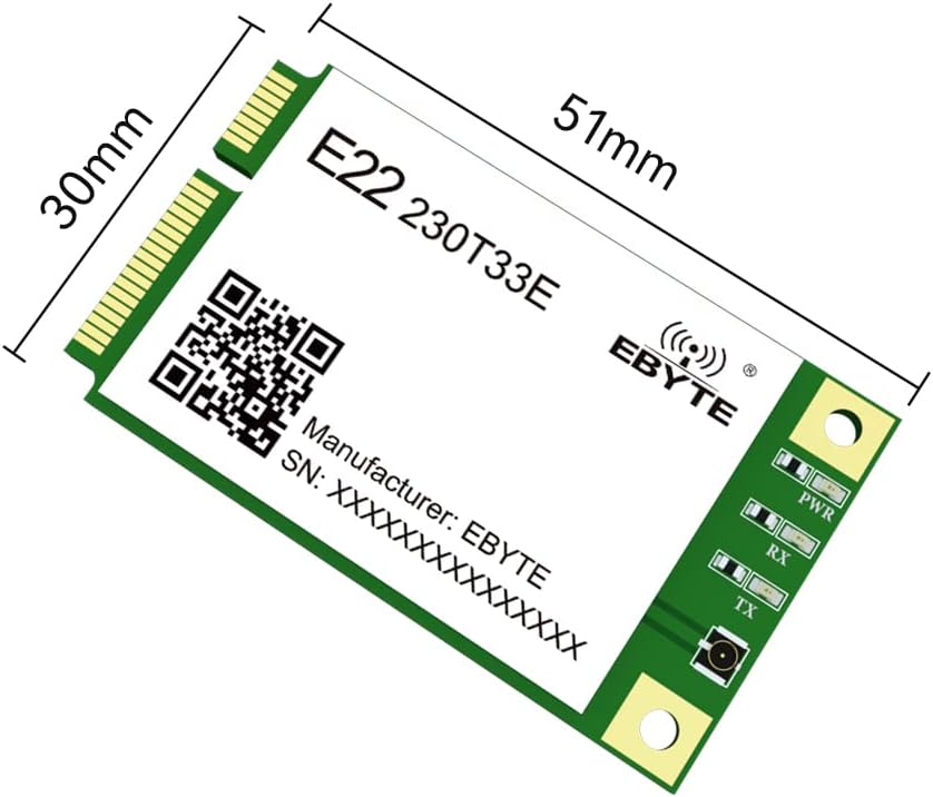 Lora Wireless Module 230MHz E22-230T33E 33dbm 16km Mini Pci-e UART RS485 RS232 Serial Port IAP LBT RSSI Relay Networking