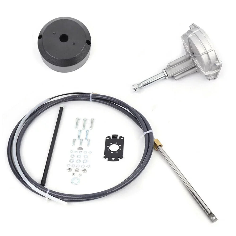 DENEST Marine Boat Rotary Helm 12FEET Mechanical/Manual Steering Kit w/12’ Steering Cab