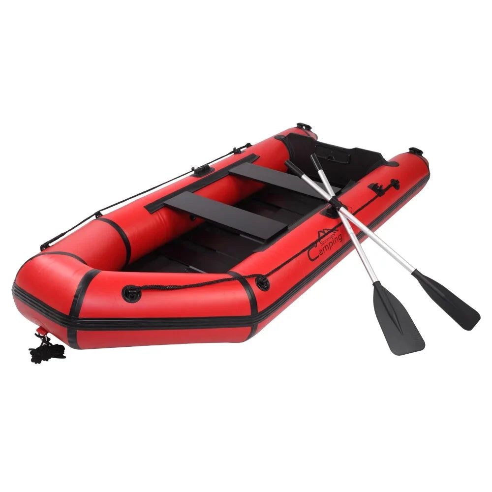 Camping Survivals 10ft polyvinyl chloride 330kg Water Adult Assault Boat Red charcoal