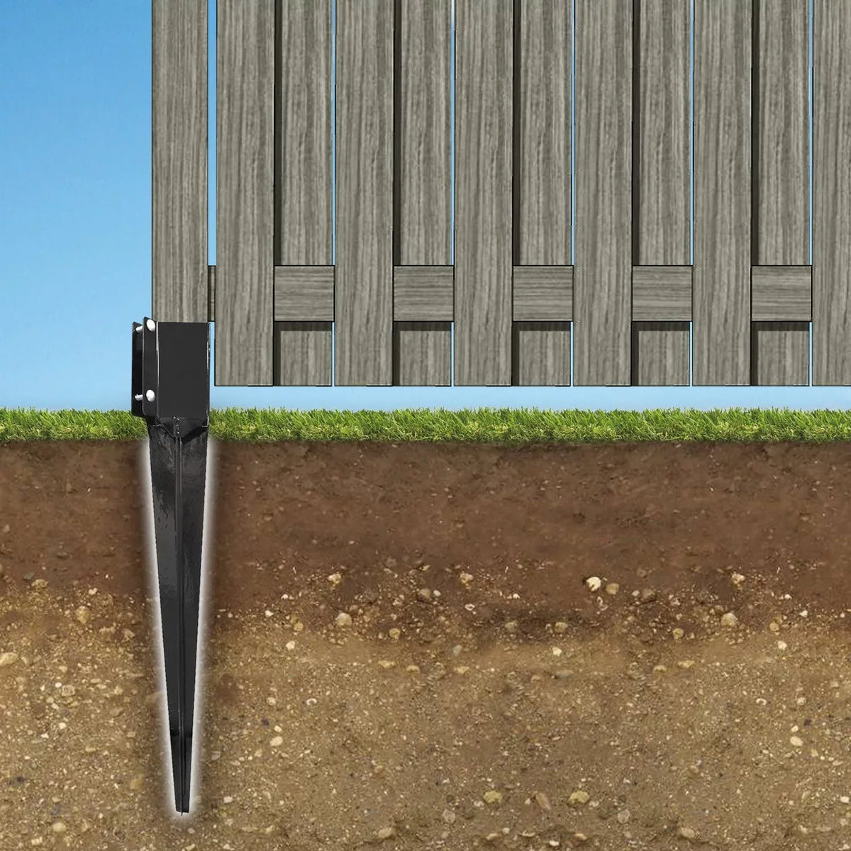 Pylex 13014 Ecospike Ground Spike, charcoal (10 Pack)