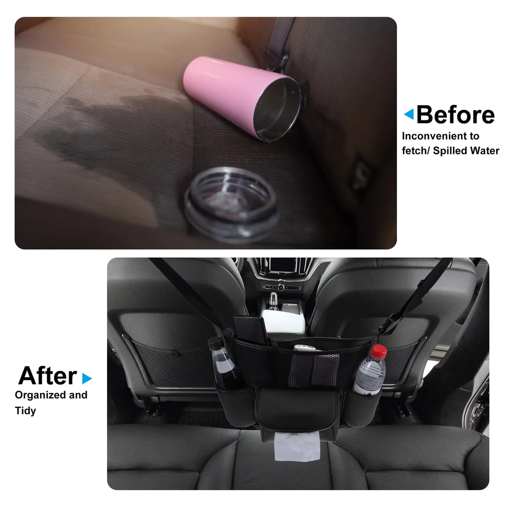 Car Large Capacity Seat Organizer Backseat Multi Pockets Purse Storage for Car 36x26c18cm charcoal