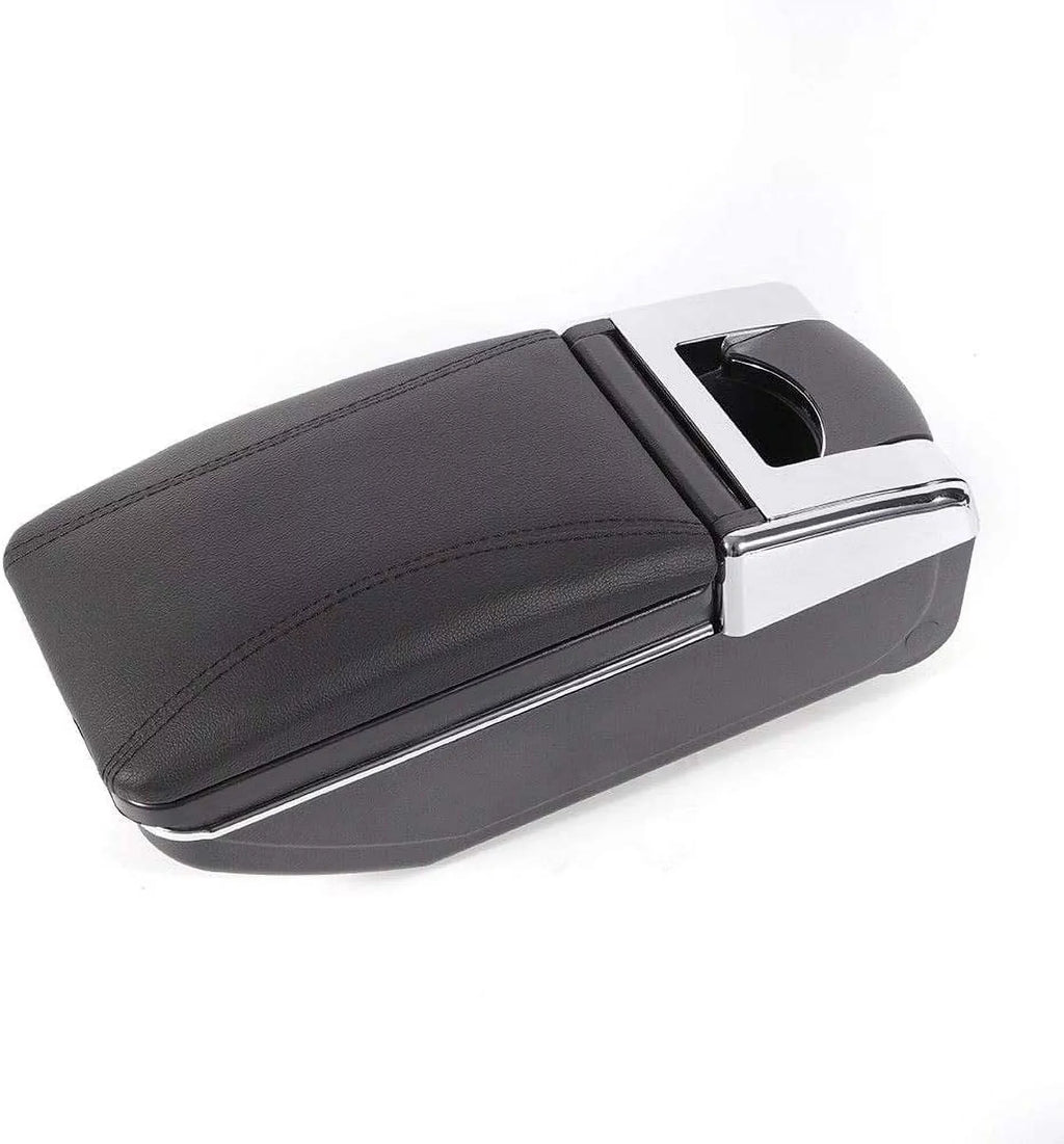 WUZSTAR Automotive Rotatable dark Armrest Console Storage Box Leather Cup Holder Storage Case