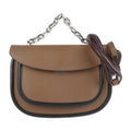Pre-Owned MARNI Maruni shoulder bag SBMPZ12Q01 leather brown ebony 2WAY 3WAY handbag messenger shopping tote chain (Good)