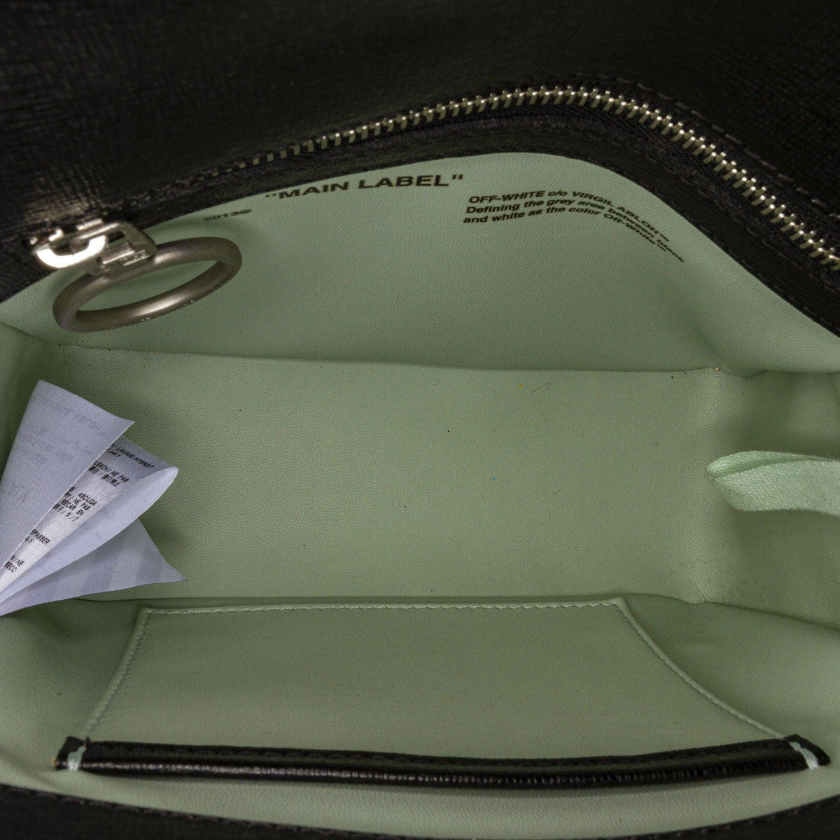 Pre-Owned Authenticated Off-White Binder Clip Crossbody Bag Calf Leather charcoal Unisex (Good)