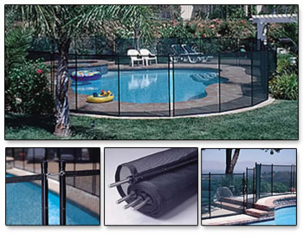 GLI Inground Removable Swimming Pool Safety Fence 5' x 10' Panel - charcoal - Single
