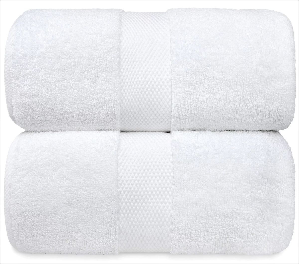 White Classic Luxury White Bath Towels - Large 30x56 1 inch, 100% Cotton American Linen Big White Towels, 2-Pack Bathroom Sheets | Set of 2, White