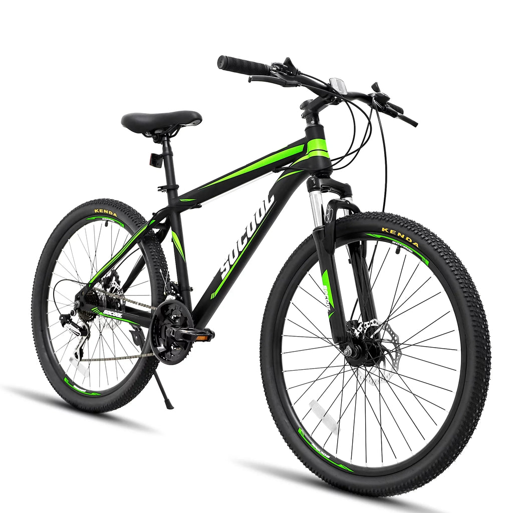 Mountain Bike 21 Speed 26 Inches Dual Suspension Folding Bike Dual Disc Brake MTB Bicycle, ebony, BK2231YZ