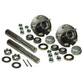 Pair of 5-Bolt On 4-1/2 inch Trailer Hub Assemblies - Includes (2) 1-1/16 1 inch Straight Spindles &amp; Bearings