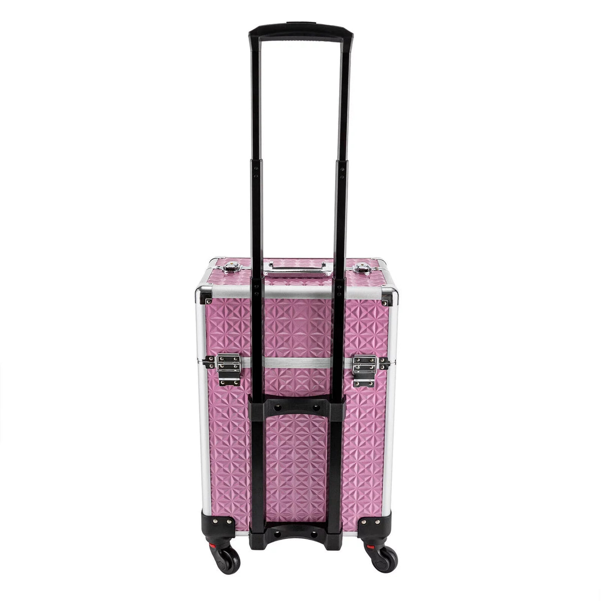 MIDUO Professional Makeup Trolley Lockable Nail Embroidery Hair Styling Tools Storage Box with Drawers Pink