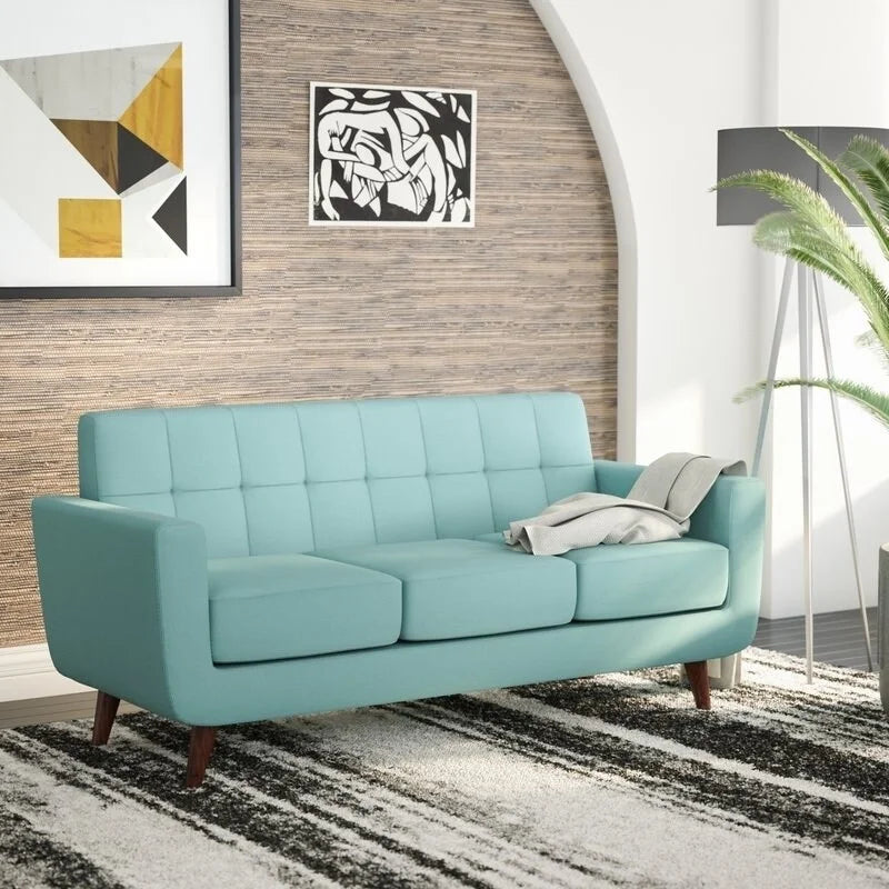Pride Furniture Grace Rainbeau Linen Upholstered Tufted Mid-century Sofa Payne'S Grey. US Pride Furniture U.S