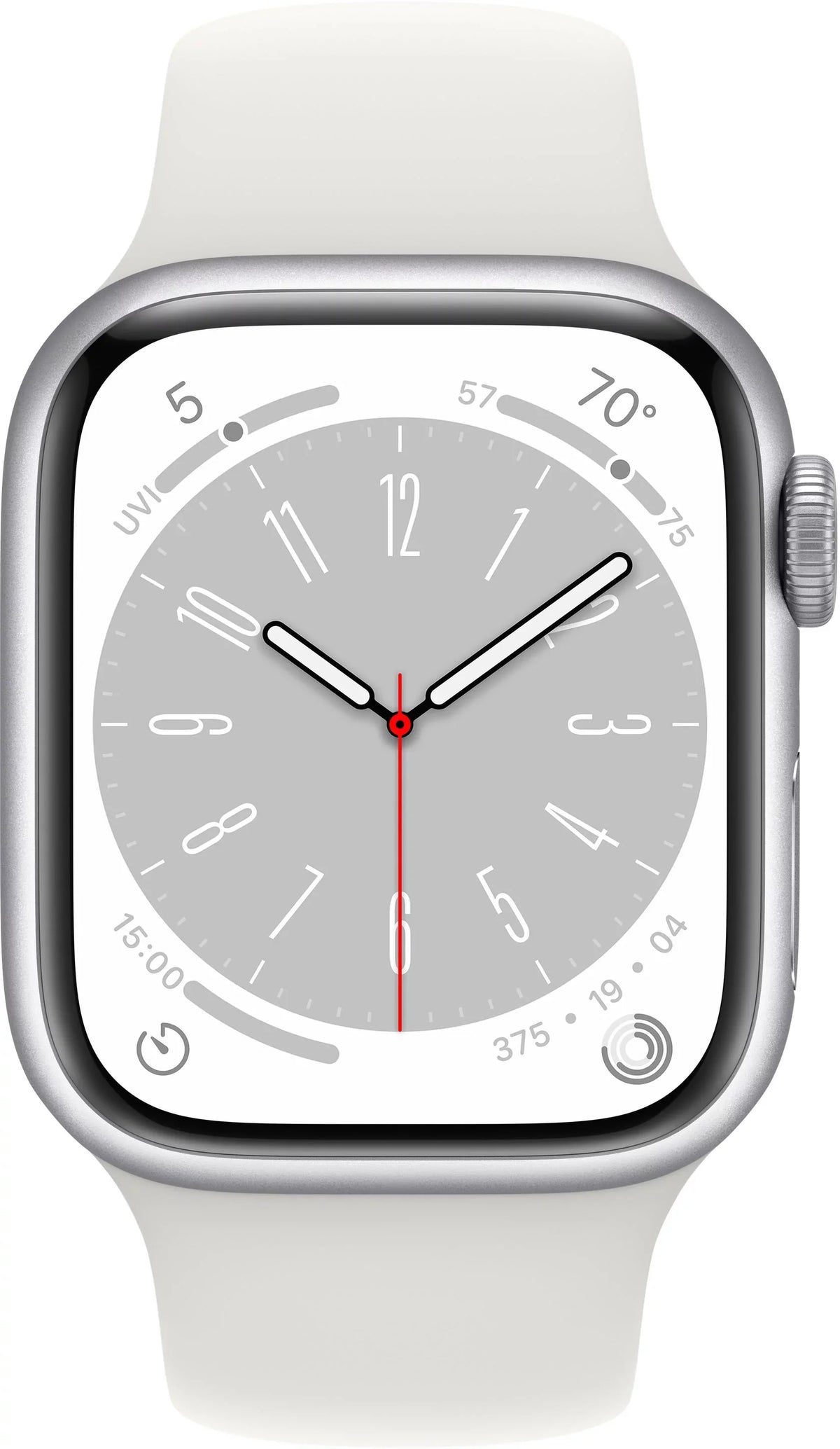 Restored  Watch Gen 8 Series 8 41mm Silver Aluminum - White Sport Band MP6M3LL/A (Refurbished)