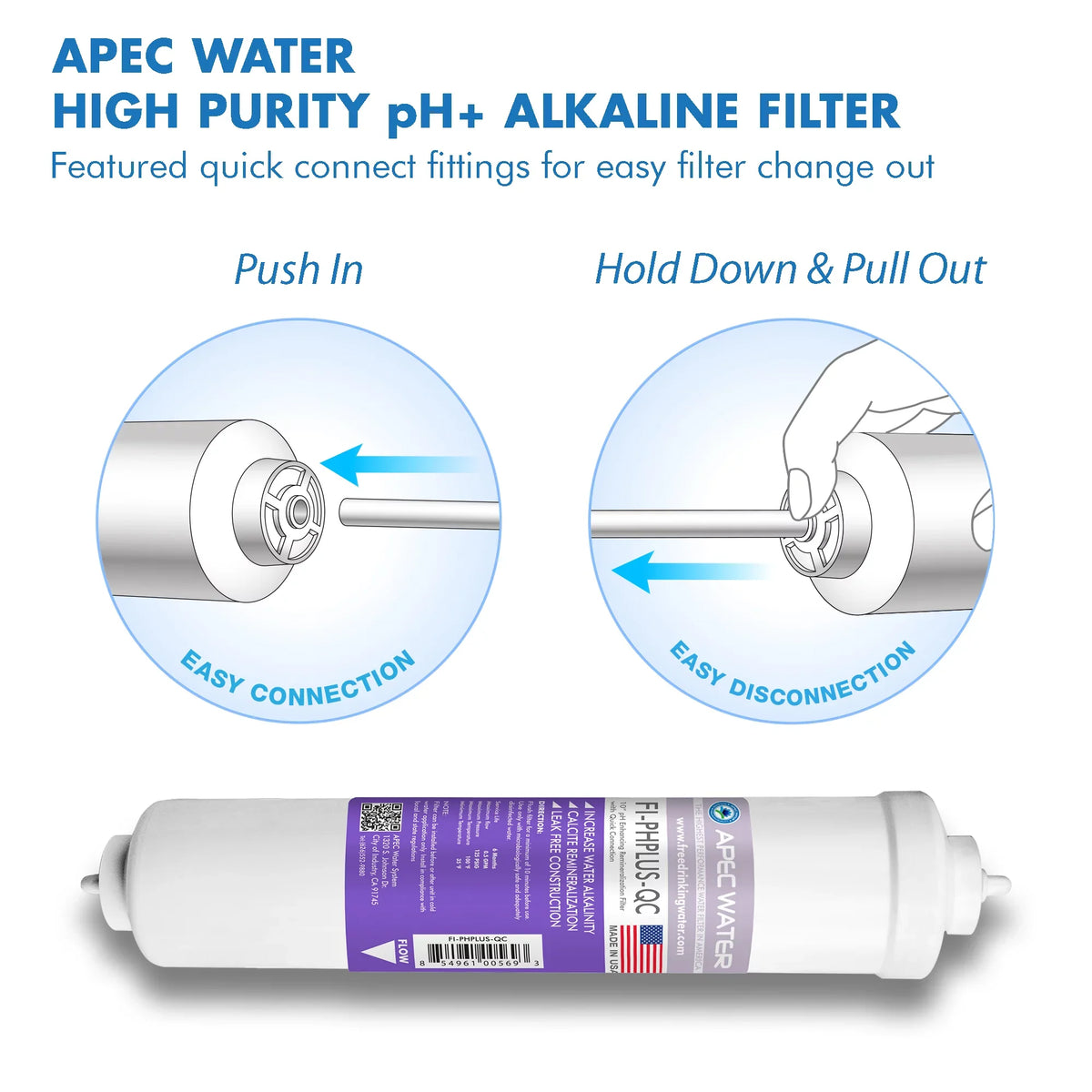 APEC FI-PHPLUS-QC 10" High Purity pH+ Calcium Carbonate Alkaline Replacement Filter