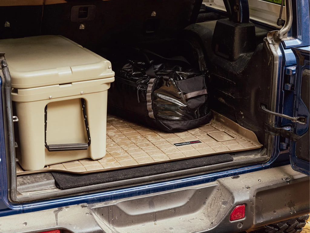 WeatherTech Cargo Trunk Liner with Bumper Protector compatible with 2006-2012  RAV4 - Behind 2nd Row Seating With Bumper Protector, Tan