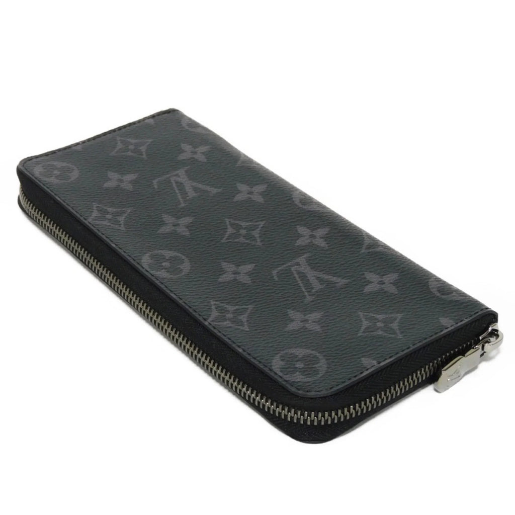 Pre-Owned LOUIS VUITTON Long Wallet Zippy Vertical LV Logo Round Zipper Monogram Eclipse Noir M62295 Men's Billfold (Good)