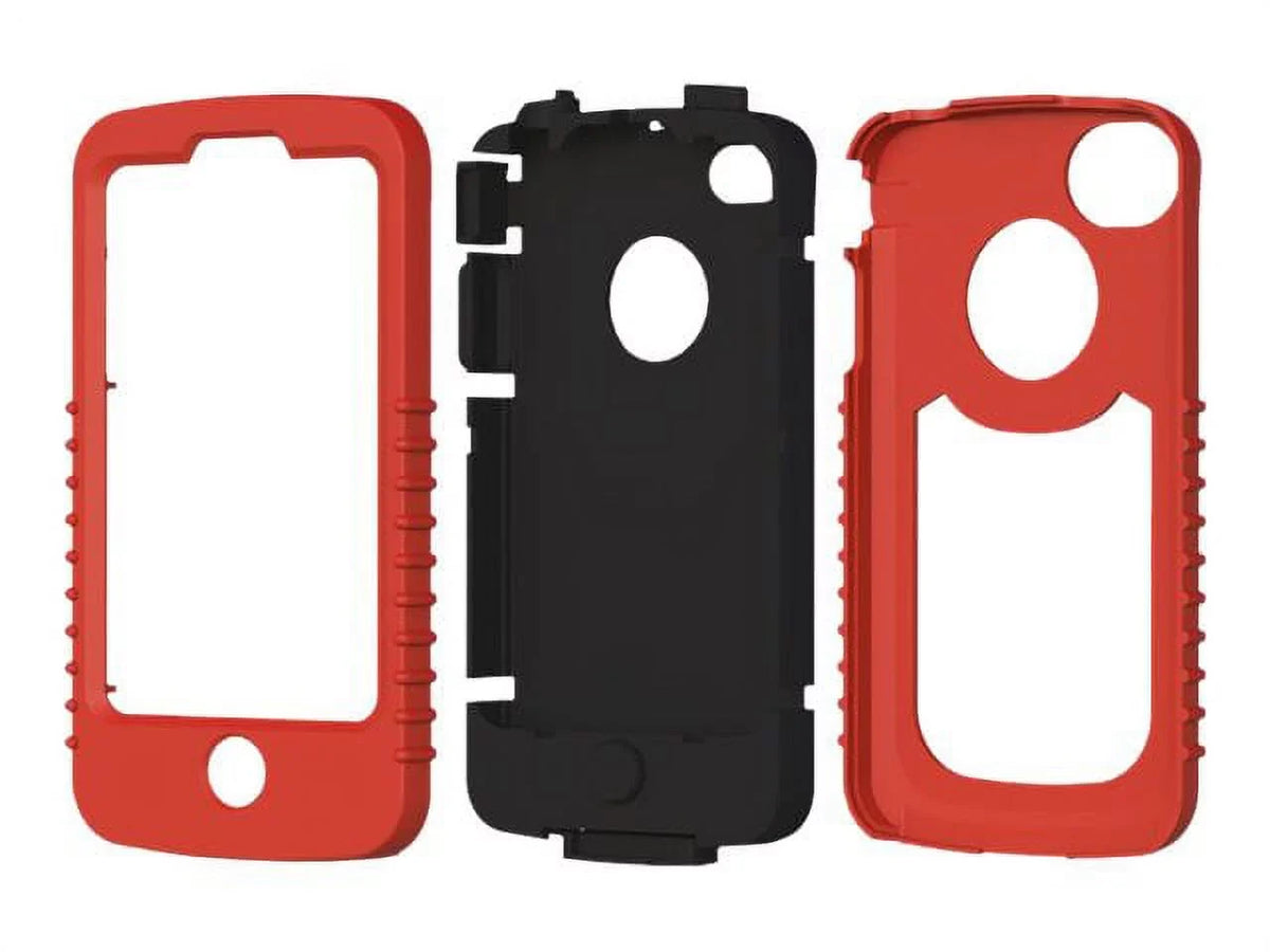 Trident Cyclops II Series - Protective case for cell phone - silicone, polycarbonate - red - for  iPhone 4, 4S