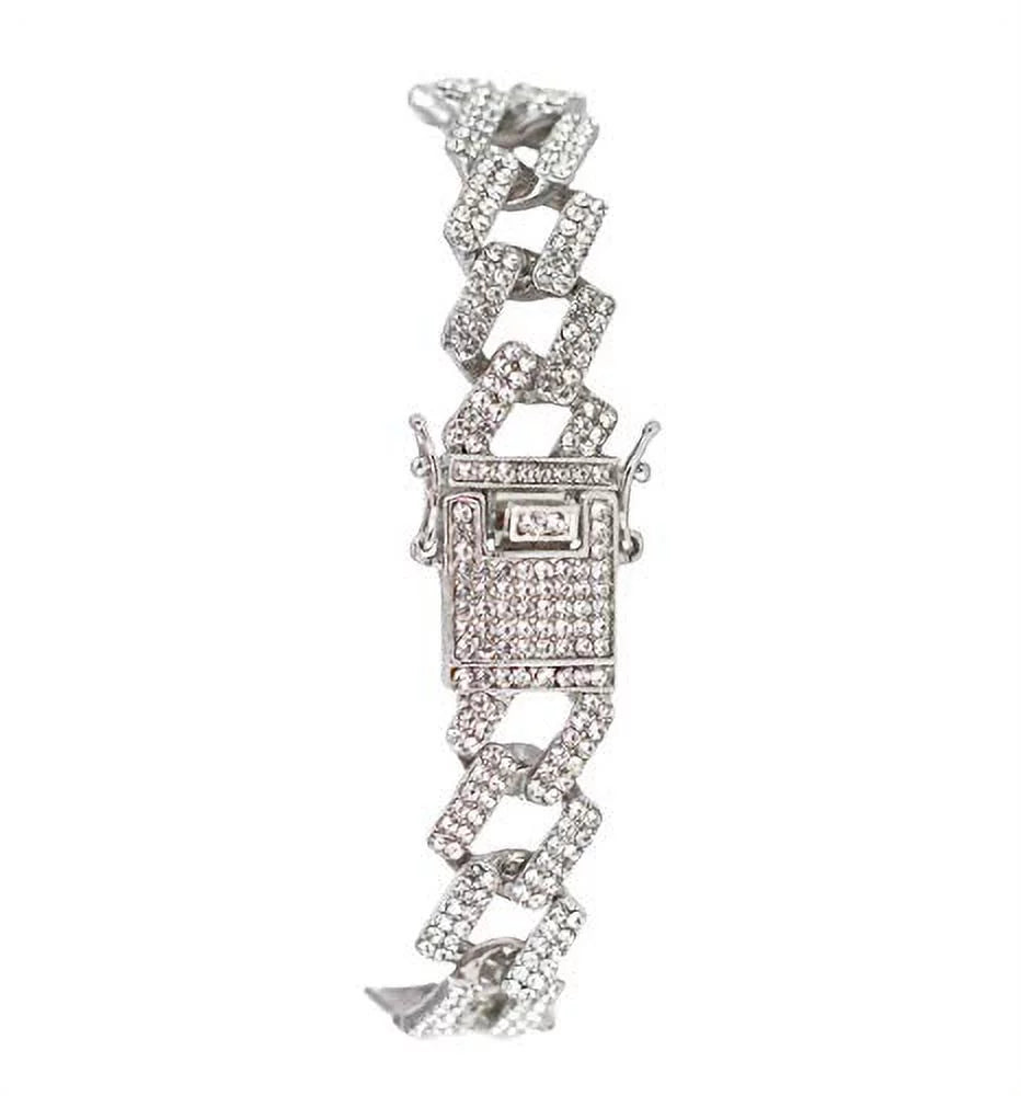 Iced Out Colourful Rainbow Flame Collection (ST10327CO-ZZ SLV). Charles Raymond Iced Out Mens Color on Blast Watch Single or Combo Sets with Blinged Out Bracelets Set