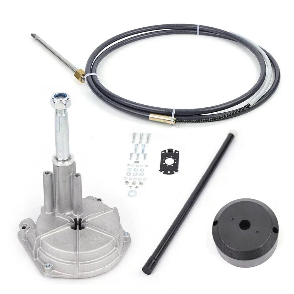 DENEST Marine Boat Rotary Helm 12FEET Mechanical/Manual Steering Kit w/12’ Steering Cab