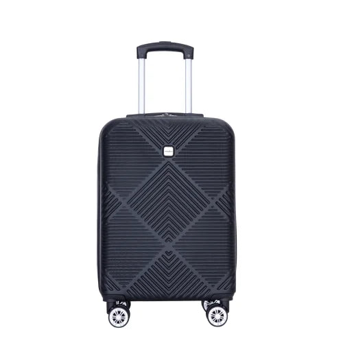 Zateety 2Piece Luggage Sets ABS Lightweight Suitcase , Spinner Wheels, ebony