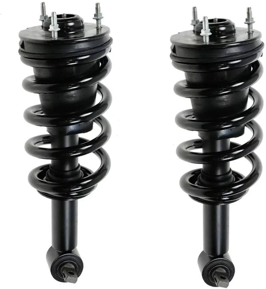Electronic Susp.] Complete 2 Front Struts w/Coil Spring 2 Rear Shock Absorbers 2008 2009 2010 2011 2012 Replacement. Detroit Axle - Struts Shocks for 2007-2013 GMC Chevy Silverado Sierra 1500 [Exc
