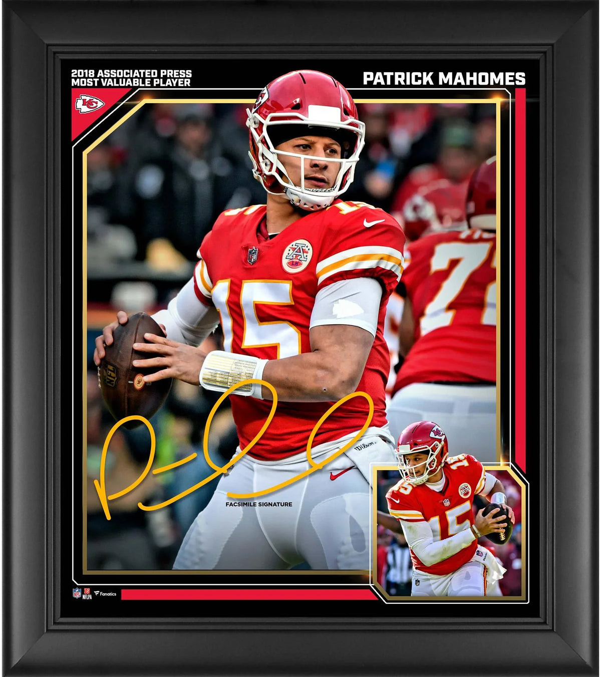 Patrick Mahomes Kansas City Chiefs 2018 NFL MVP Framed 15" x 17" Collage - Facsimile Signature