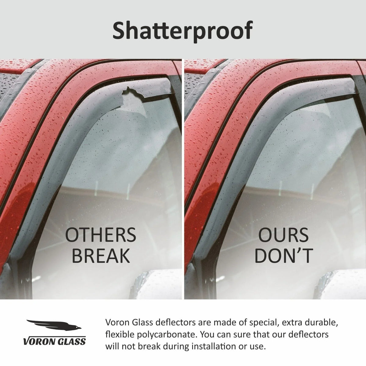 Voron Glass in-Channel Extra Durable Rain Guards for  Escape 2013-2019, Vent Window Visors, Window Deflectors, 4 Pieces - 200517
