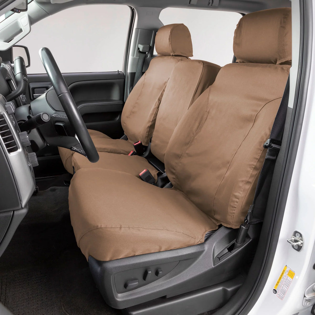 Covercraft SeatSaver Front Row Custom Fit Seat Cover for Select  F-150 Models - Polycotton (Tan) Fits select: 2013-2014  F150 SUPER CAB, 2011-2012  F150