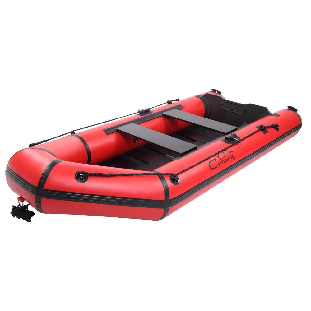 Camping Survivals 10ft polyvinyl chloride 330kg Water Adult Assault Boat Red charcoal