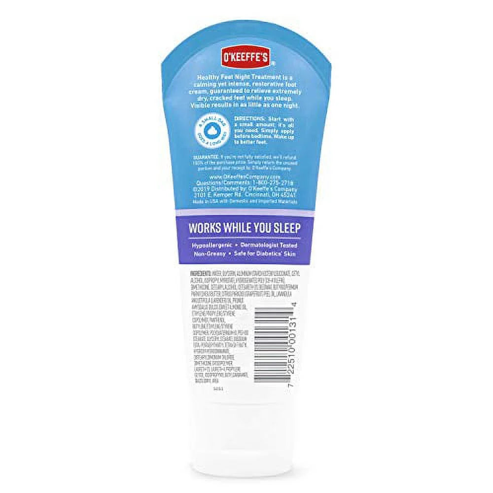 O'Keeffe's Healthy Feet Night Treatment Foot Cream, 3 Ounce line, (Pack of 2)