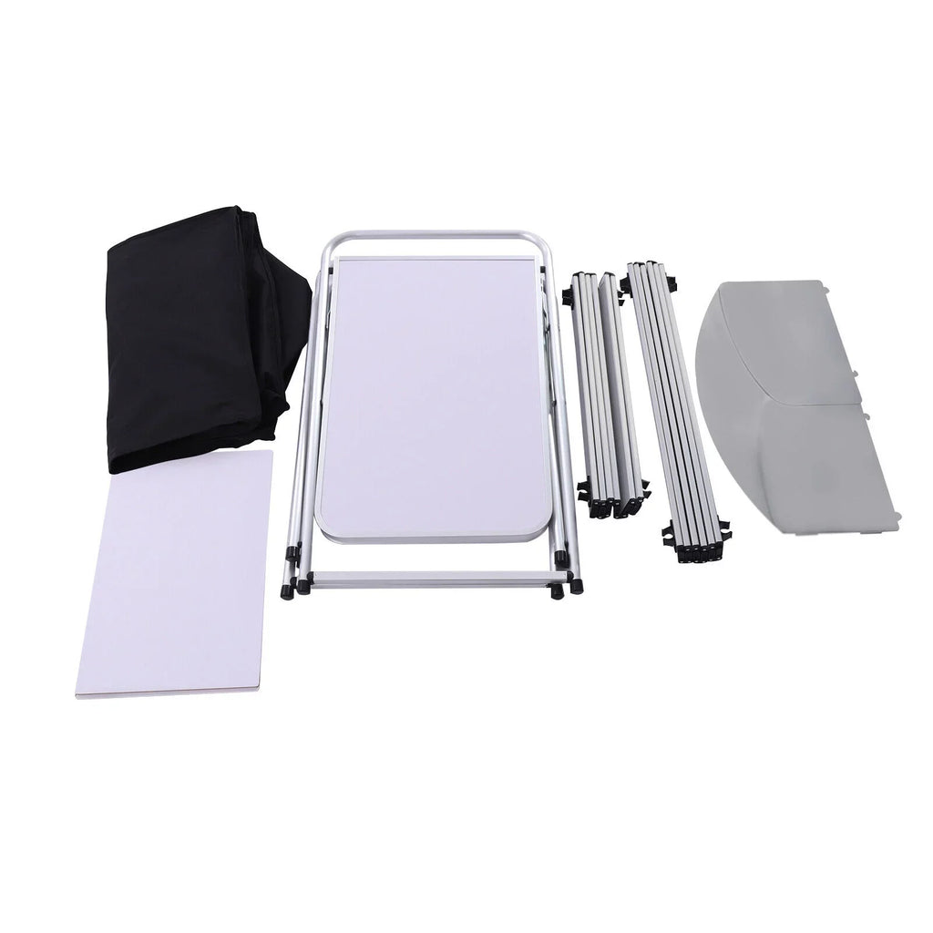DENEST Folding Camping Kitchen Table Outdoor Cooking Table with Detachable Windscreen