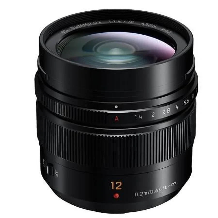 Lumix G Leica DG Summilux 12mm f/1.4 Aspherical Lens for Micro Four Thirds, charcoal