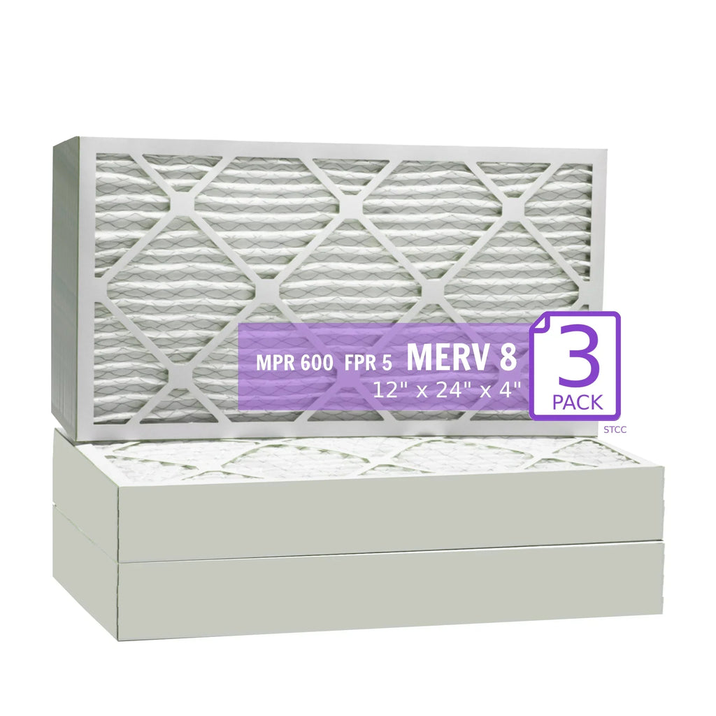 12x24x4, Purolator DMK80 Extended Surface Pleated Air Filter, Mechanical MERV 8, (3 Pack)